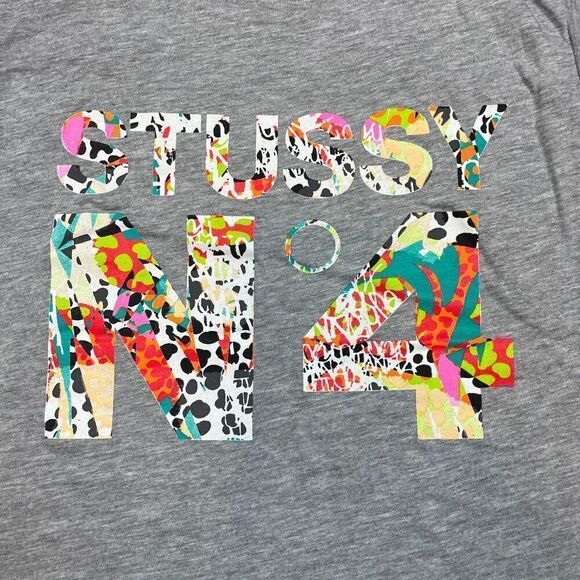 Stussy Tank Top Womens Small Gray No 4 Colorful Animal Print Beach - Picture 2 of 10